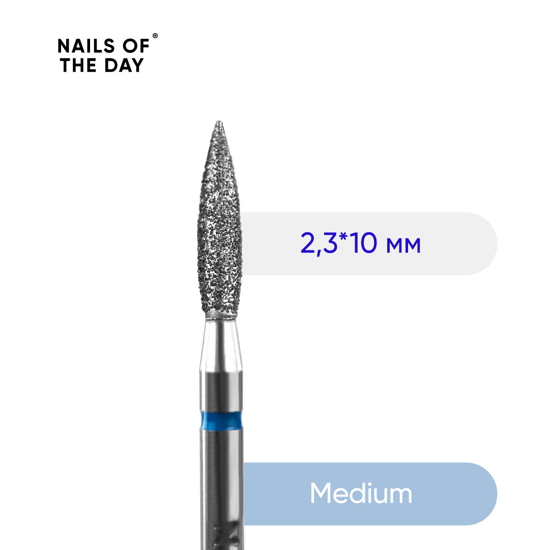 Fresa llama diamante azul 2,3×10 mm