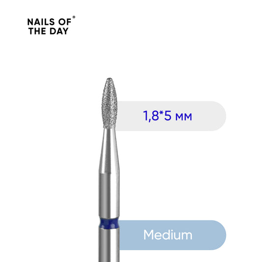 Fresa gota diamante azul 1,8×5 mm · NOTD