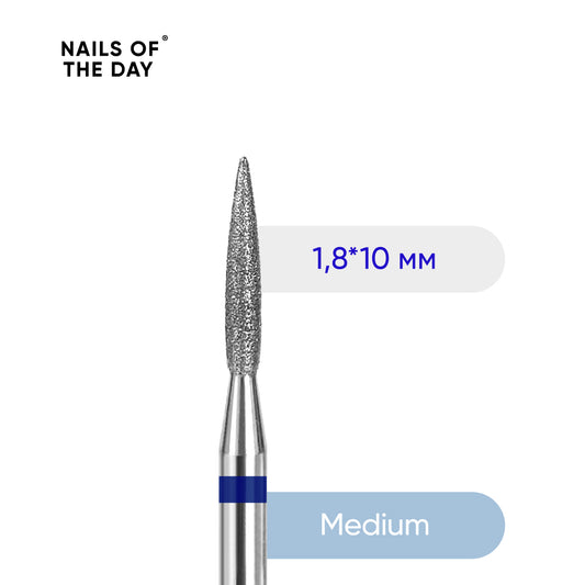 Fresa llama diamante azul 1,8×10 mm