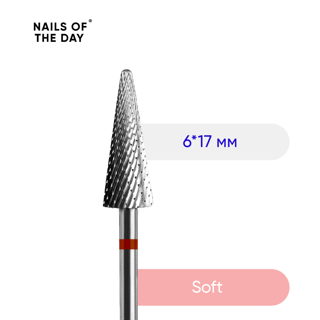 Fresa cono carburo roja 6×17 mm