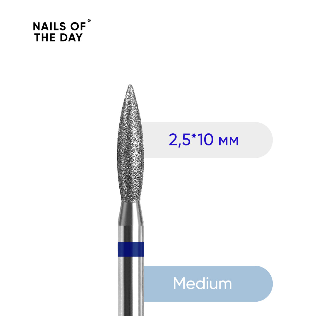 Fresa llama diamante azul 2,5×10 mm